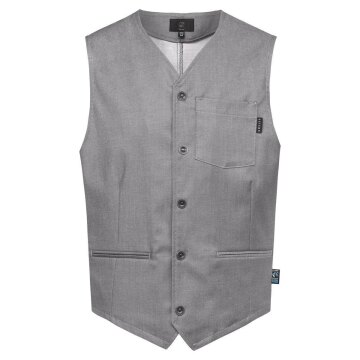 Greiff GASTRO MODA Herren Kellner-Weste V-Ausschnitt Regular Fit Grau