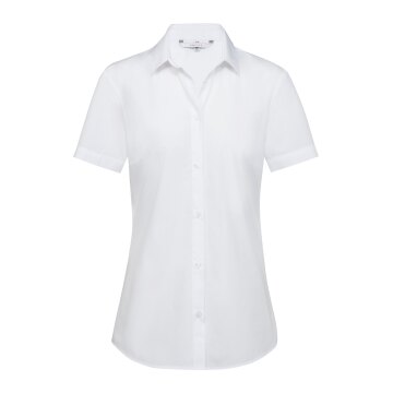 Greiff SIMPLE Damen Business-Bluse Kurzarm Kent Regular-Fit Weiß 40