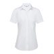Greiff SIMPLE Damen Business-Bluse Kurzarm Kent Regular-Fit Weiß 46