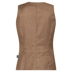 Greiff GASTRO MODA Service Damen Kellnerweste V-Ausschnitt Knopfleiste Regular Fit Baumwollmix OEKO TEX® Denimoptik Camel/Braun S