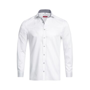 Greiff Corporate Hemd PREMIUM Herren OEKO TEX® Slim Weiß/Blau