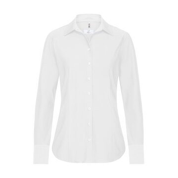 Greiff CASUAL Damen Jerrseybluse Langarm Kent Regular-Fit Weiß