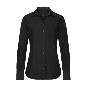 Greiff CASUAL Damen Jerrseybluse Langarm Kent Regular-Fit Schwarz
