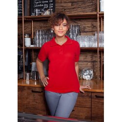 KARLOWSKY Damen Poloshirt BASIC Kurzarm Modern-Fit Rot L