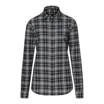 KARLOWSKY Damen Flanellbluse URBAN-FLAIR Langarm Schwarz Karo