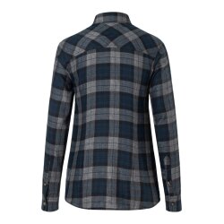 KARLOWSKY Damen Flanellbluse URBAN-STYLE Langarm Marine kariert