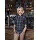 KARLOWSKY Damen Flanellbluse URBAN-STYLE Langarm Marine kariert