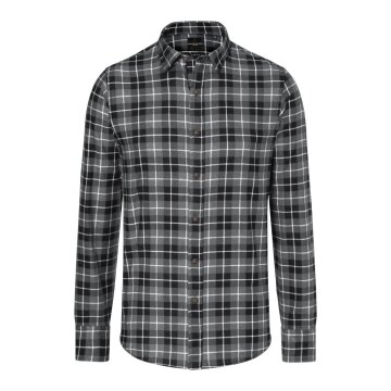 KARLOWSKY Herren Flanellhemd URBAN-FLAIR Langarm Schwarz Karo