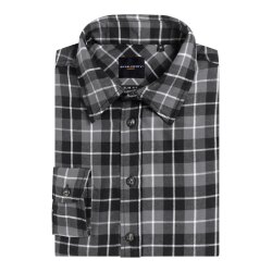 KARLOWSKY Herren Flanellhemd URBAN-FLAIR Langarm Schwarz Karo