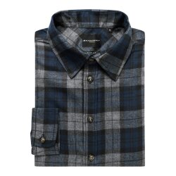KARLOWSKY Herren Flanellhemd URBAN-STYLE Langarm Marine Karo