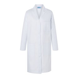 Karlowsky Damen Mantel BASIC Arztkittel Medizin Reverskragen Knopfleiste Casual Fit Baumwolle Weiß