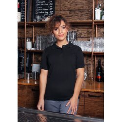 KARLOWSKY Damen Poloshirt BASIC Kurzarm Modern-Fit Schwarz