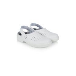 KARLOWSKY Sicherheitsschuh OXFORD Pantolette Stahlkappe Weiß