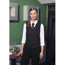 KARLOWSKY Damen Serviceweste BASIC V-Ausschnitt Schwarz