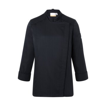 KARLOWSKY Damen Kochjacke NAOMI Druckknöpfe Modern-Fit Schwarz