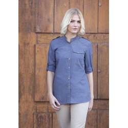 KARLOWSKY Damen Kochhemd JEANS-STYLE Druckknöpfe...