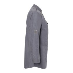 KARLOWSKY Damen Kochhemd JEANS-STYLE Druckknöpfe Modern-Fit Schwarz