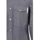 KARLOWSKY Damen Kochhemd JEANS-STYLE Druckknöpfe Modern-Fit Schwarz