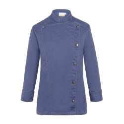 KARLOWSKY Damen Kochjacke JEANS-STYLE Druckknöpfe Blau
