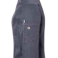 KARLOWSKY Damen Kochjacke JEANS-STYLE Druckknöpfe Schwarz