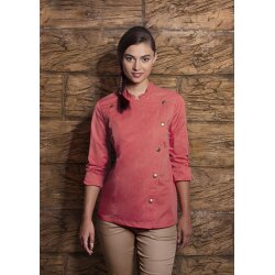 KARLOWSKY Damen Kochjacke JEANS-STYLE Druckknöpfe...