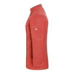 KARLOWSKY Damen Kochjacke JEANS-STYLE Druckknöpfe Modern-Fit Rot
