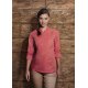KARLOWSKY Damen Kochjacke JEANS-STYLE Druckknöpfe Modern-Fit Rot