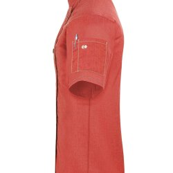 KARLOWSKY Damen Kochjacke JEANS-STYLE Kurzarm Modern-Fit Rot