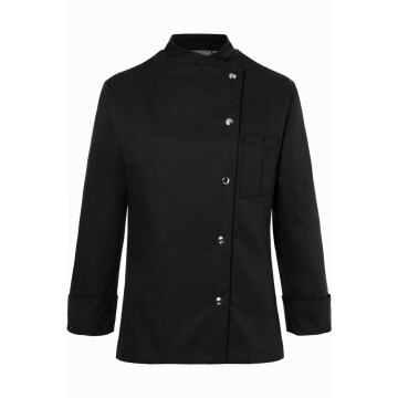 KARLOWSKY Damen Kochjacke LARISSA Druckknöpfe Modern-Fit Schwarz