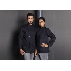 KARLOWSKY Damen Kochjacke LARISSA Druckknöpfe Modern-Fit Schwarz