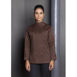 KARLOWSKY Damen Kochjacke LARISSA Druckknöpfe Hellbraun