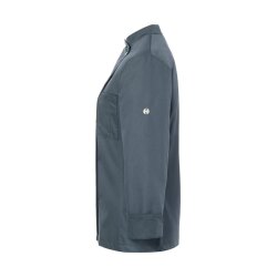 KARLOWSKY Damen Kochjacke Druckknöpfe Modern-Fit Anthrazit