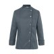 KARLOWSKY Damen Kochjacke Druckknöpfe Modern-Fit Anthrazit