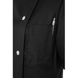 KARLOWSKY Damen Kochjacke GRETA Kurzarm Druckknöpfe Schwarz