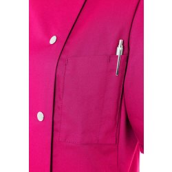 Karlowsky Damenkochjacke GRETA Kurzarm Stehkragen Druckknöpfe Brusttasche Polyester/Baumwollmix OEKO-TEX® waschecht Pink