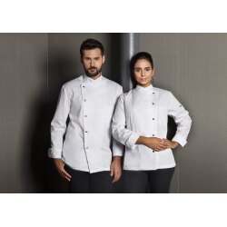 KARLOWSKY Herren Kochjacke LARS Druckknöpfe Regular-Fit Weiß