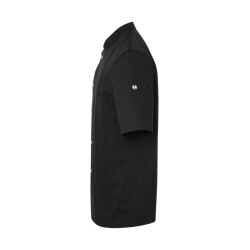 KARLOWSKY Herren Kochjacke GUSTAV Kurzarm Druckknöpfe Schwarz