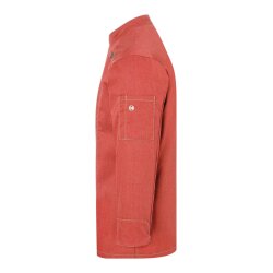KARLOWSKY Herren Kochjacke JEANSSTYLE Druckknöpfe Modern-Fit Rot