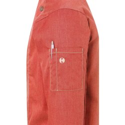 KARLOWSKY Herren Kochjacke JEANSSTYLE Druckknöpfe Modern-Fit Rot