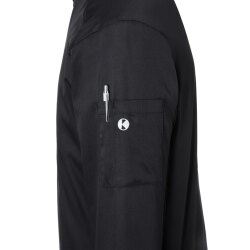 KARLOWSKY Herren Kochjacke NOAH Druckknöpfe Modern-Fit Schwarz