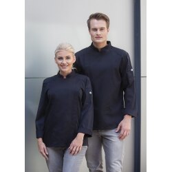 KARLOWSKY Herren Kochjacke NOAH Druckknöpfe Modern-Fit Schwarz