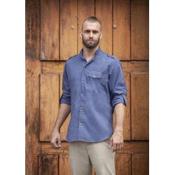 KARLOWSKY Herren Kochhemd JEANS-STYLE Langarm Modern-Fit...