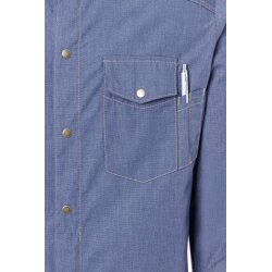 KARLOWSKY Herren Kochhemd JEANS-STYLE Langarm Modern-Fit Jeansblau