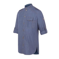 KARLOWSKY Herren Kochhemd JEANS-STYLE Langarm Modern-Fit Jeansblau