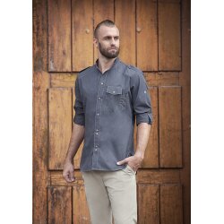 KARLOWSKY Herren Kochhemd JEANS-STYLE Langarm Modern-Fit...