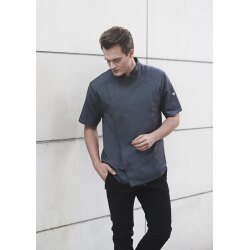 KARLOWSKY Herren Kochjacke Kurzarm Modern-Fit Anthrazit