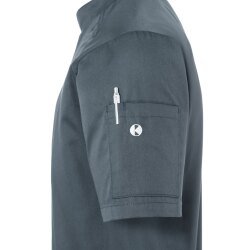 KARLOWSKY Herren Kochjacke Kurzarm Modern-Fit Anthrazit