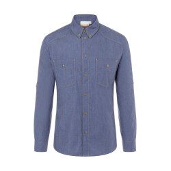 KARLOWSKY Herren Kochhemd JEANS-STYLE Langarm Jeansblau
