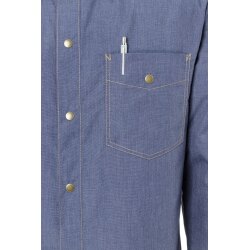 KARLOWSKY Herren Kochhemd JEANS-STYLE Langarm Jeansblau