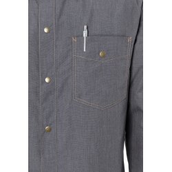 KARLOWSKY Herren Kochhemd JEANS-STYLE Langarm Modern Schwarz